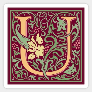 William Morris Vintage Letter U Sticker